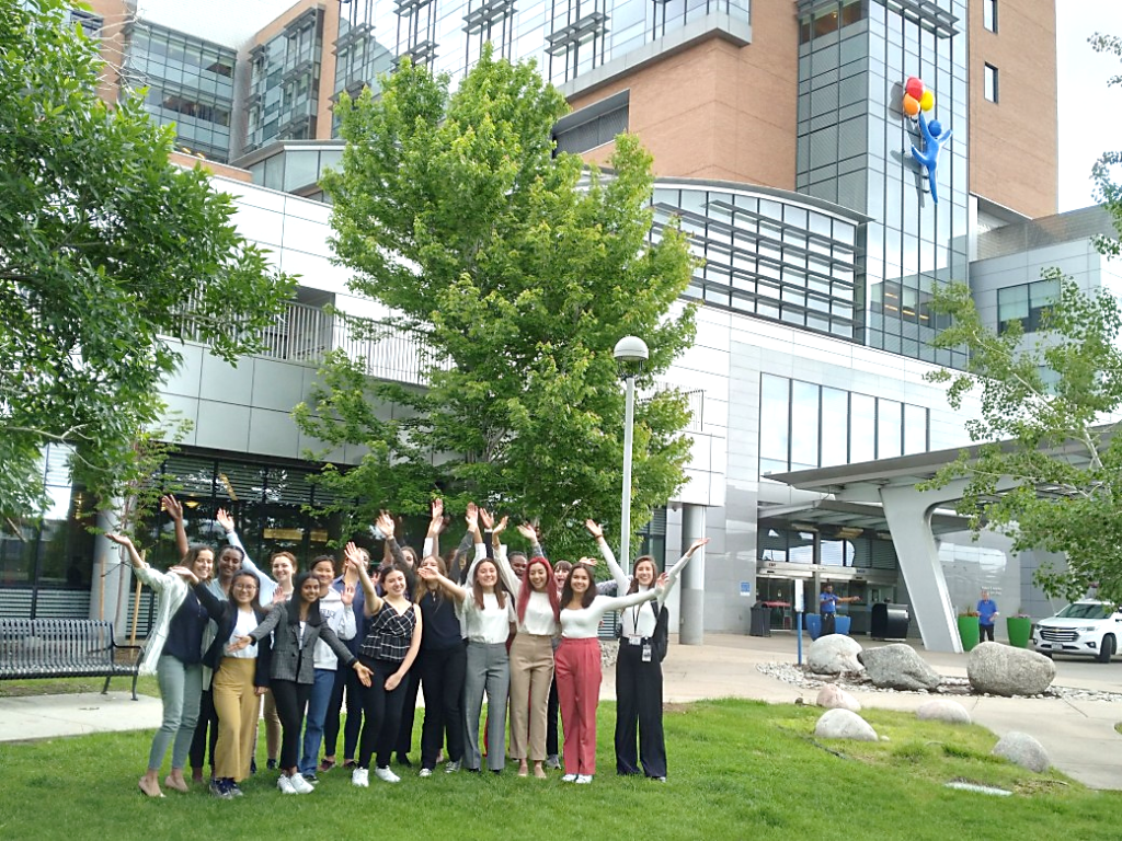 Sara Ptaszynska ’24 (second from the right) with fellow interns at the University of Colorado Anschutz School of Medicine in Aurora, Colorado. Photo courtesy Sara Ptaszynska ’24.