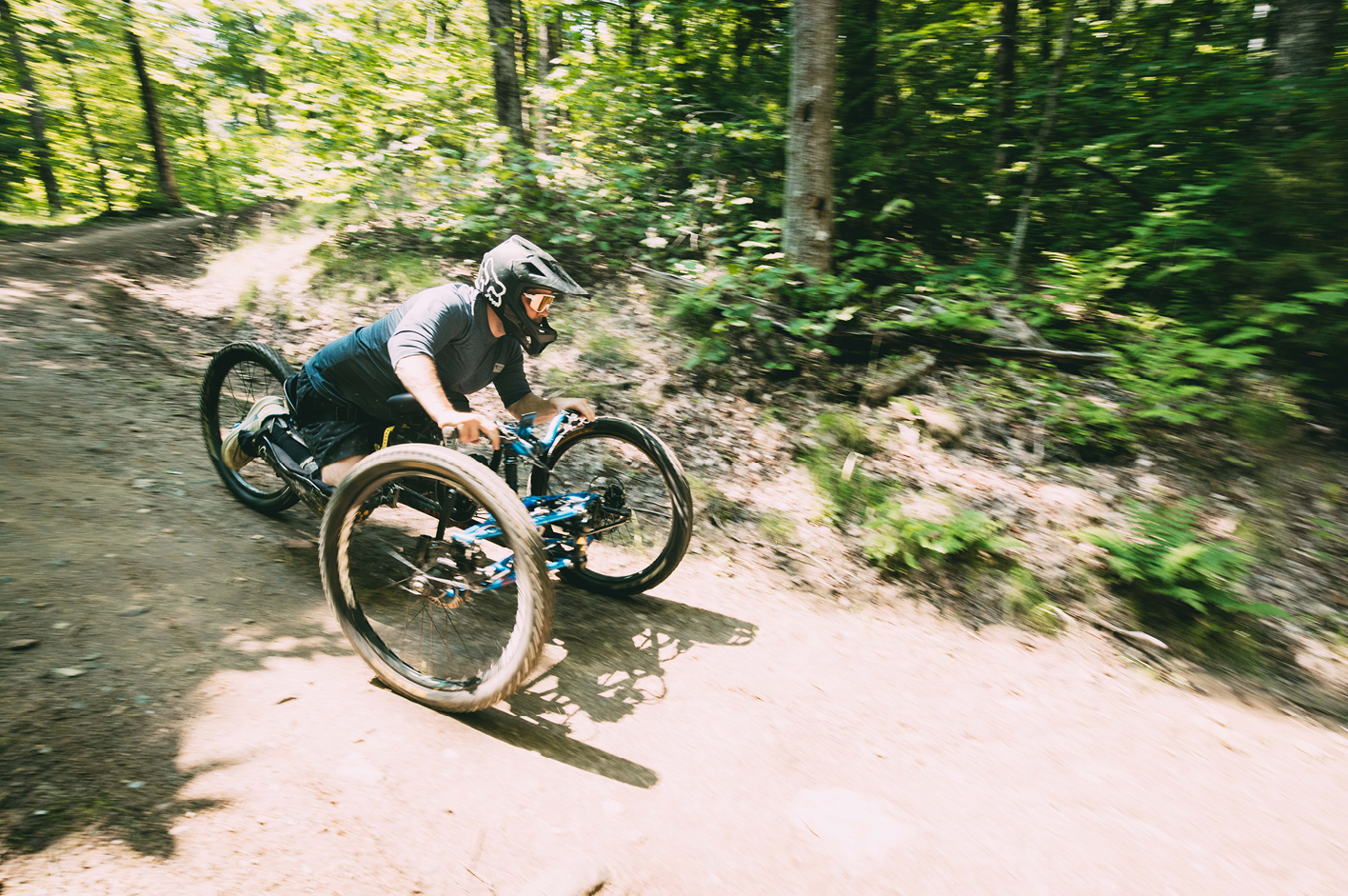 McLaren riding adaptive bike in Vermont